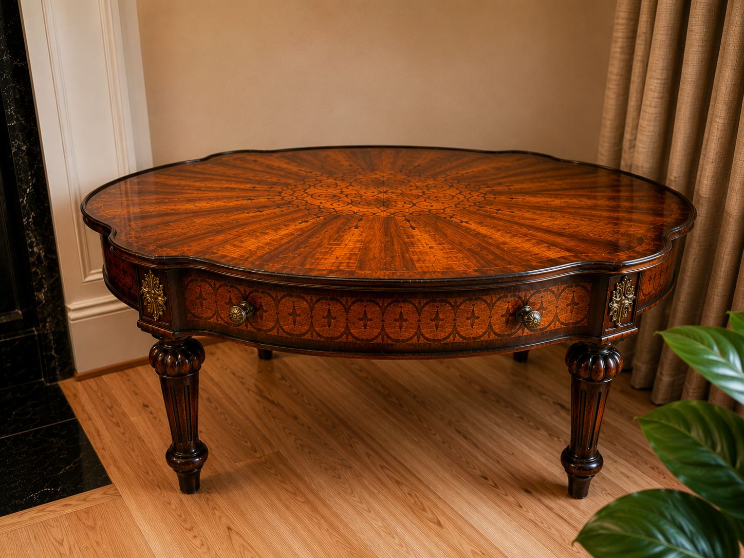 Hand-Made Marquetry Salon Table