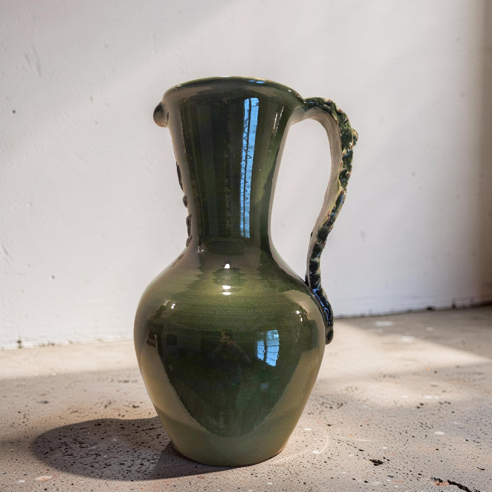 Green Art Pottery Ewer