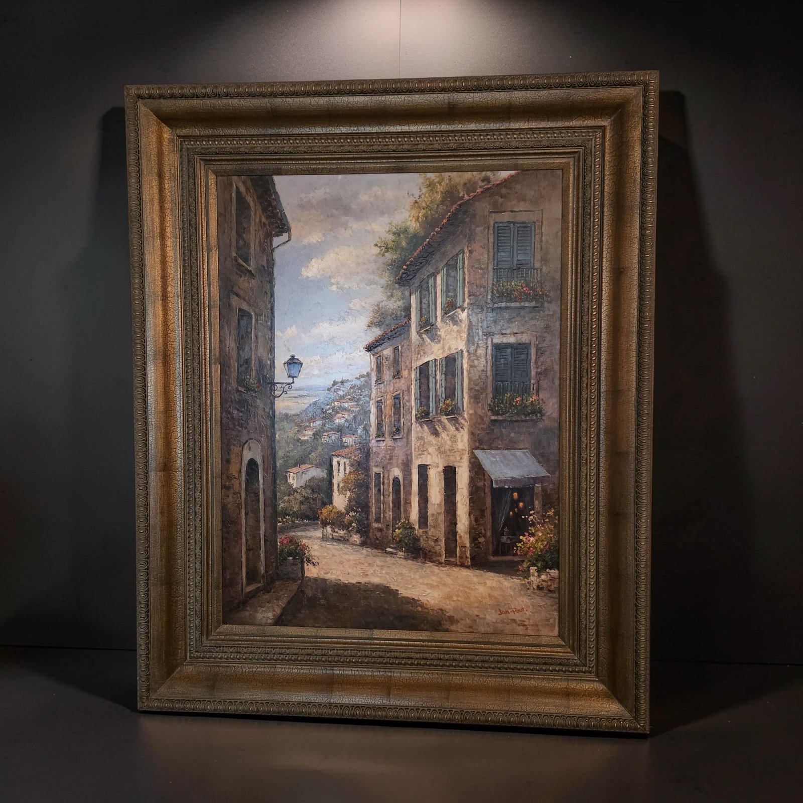 JAN POUR Tuscan Village Street Oil Painting