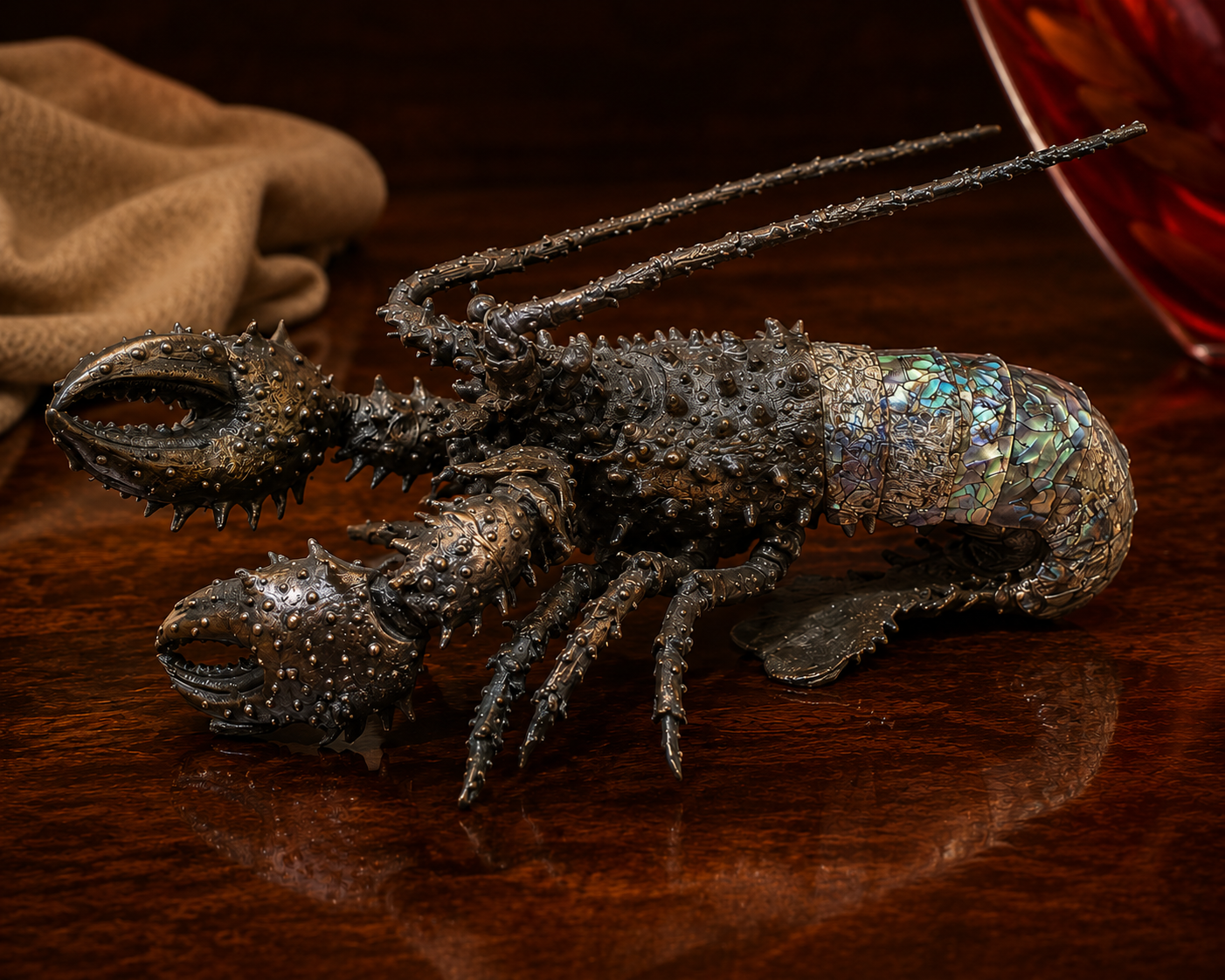 Bronze & Abalone Lobster Sculpture