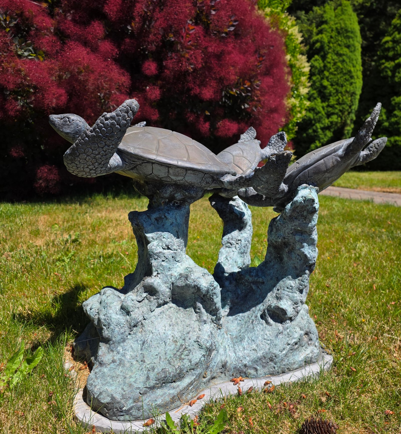 Bronze Sea Turtle Family Table Base