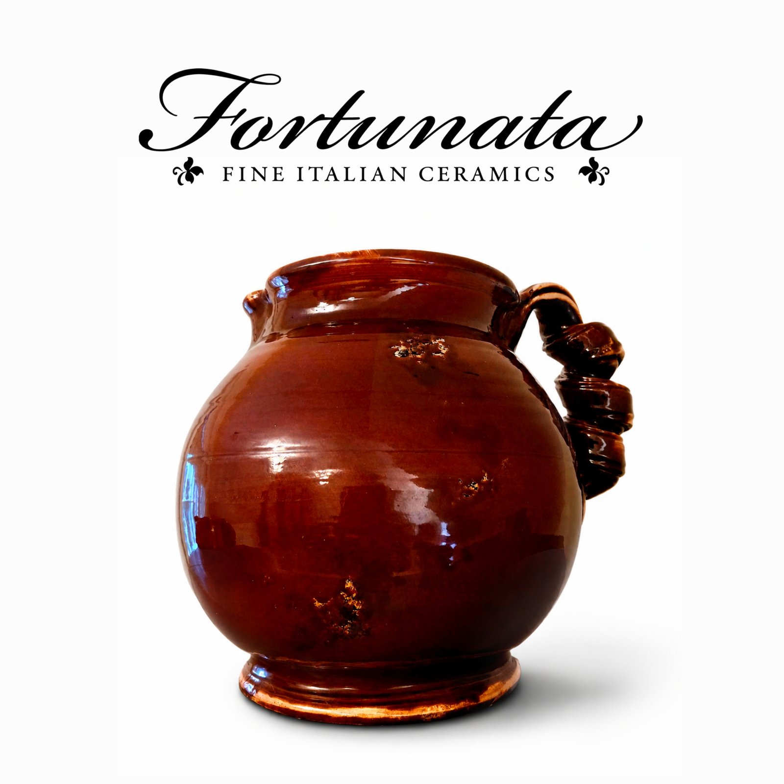 Fortunata Burgundy Twisted Handle Pitcher