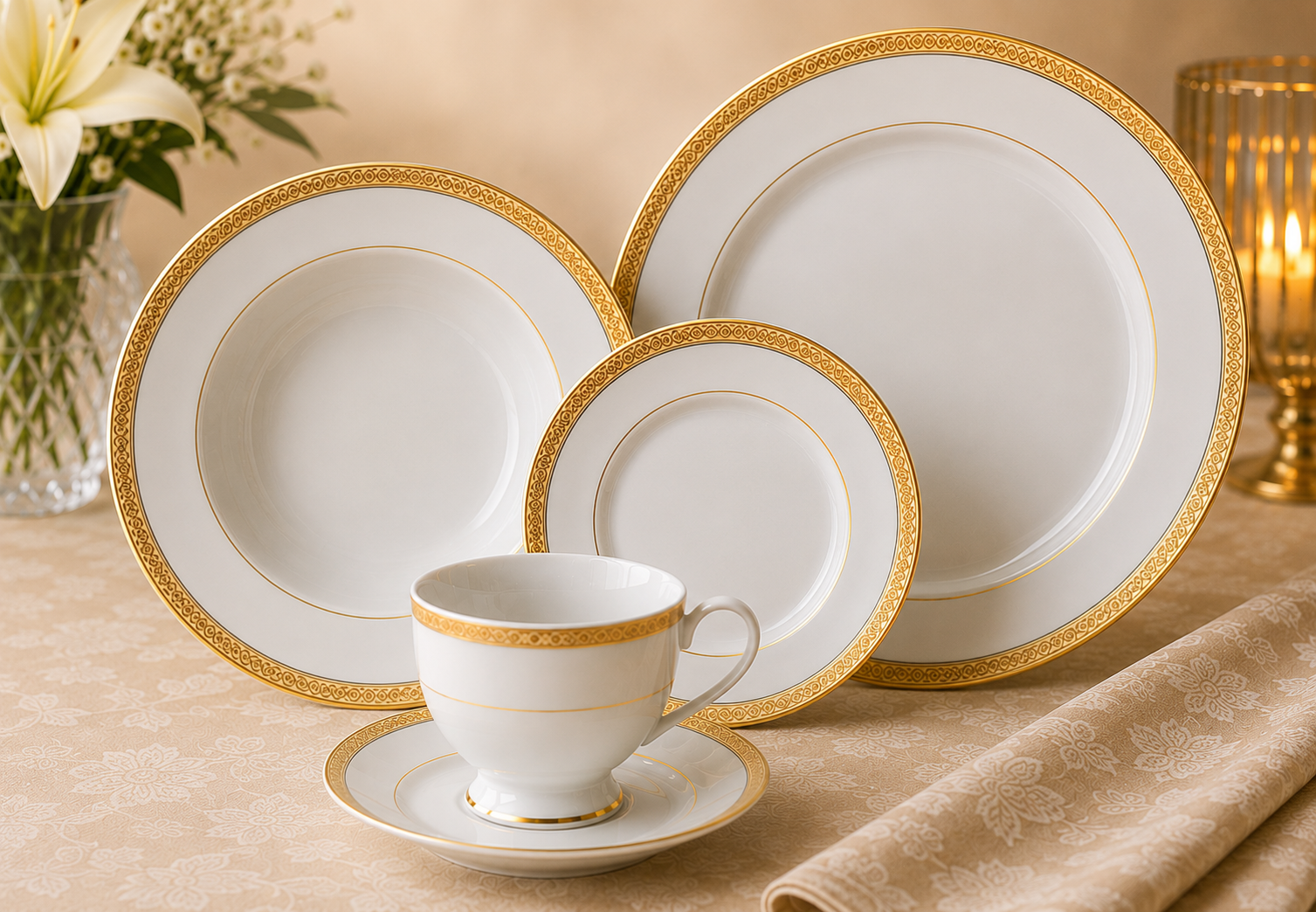 MIKASA Palatial Gold Service for 8