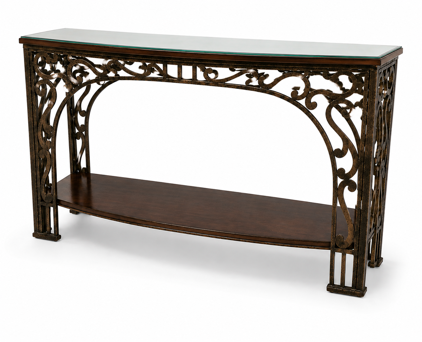 Steel Sofa Table with Glass Top