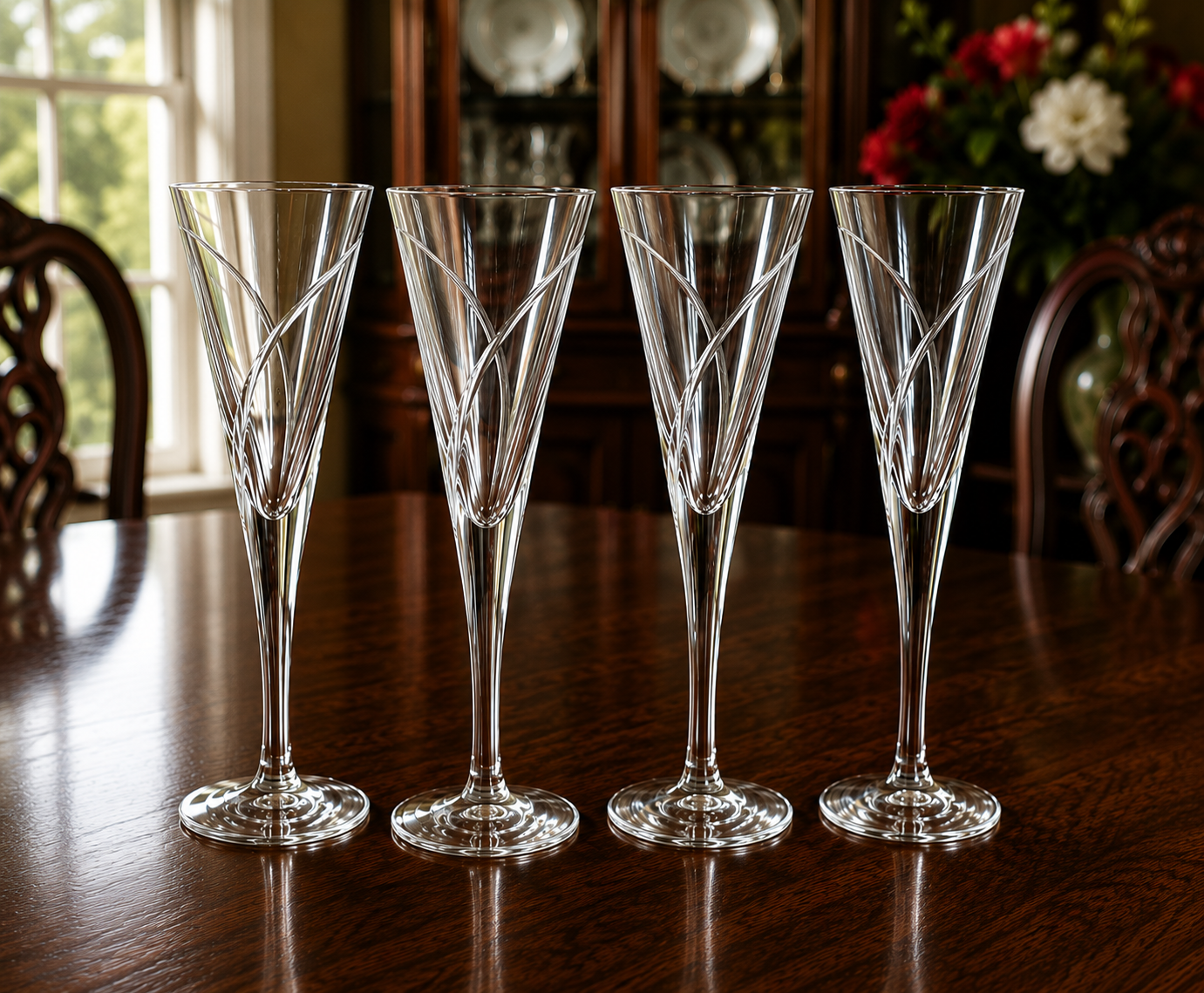 Set of 4 WATERFORD Champagne Flutes