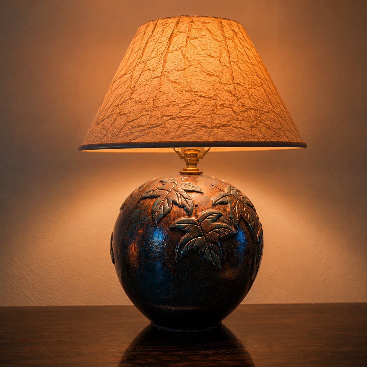 Canyon Creek Pottery Lamp with Paper Shade
