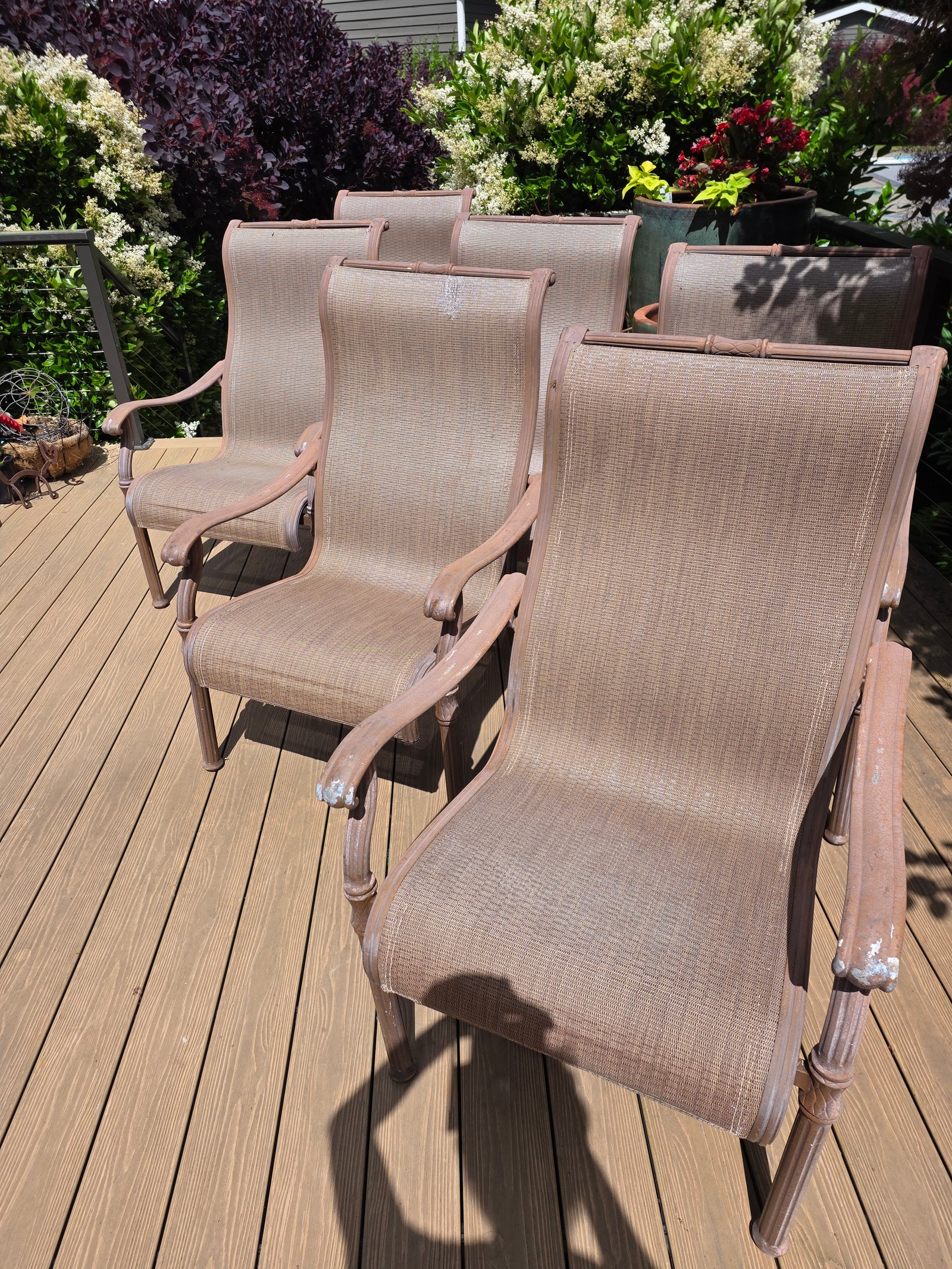 Set of 6 Elbertex Patio Arm Chairs