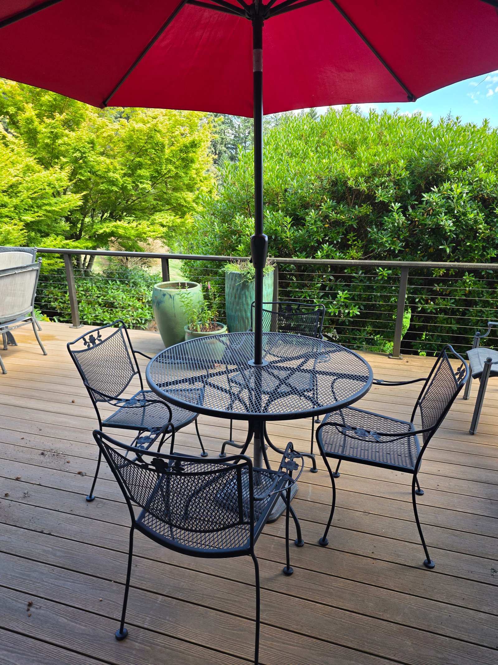 6-pc Iron Patio Set with Umbrella