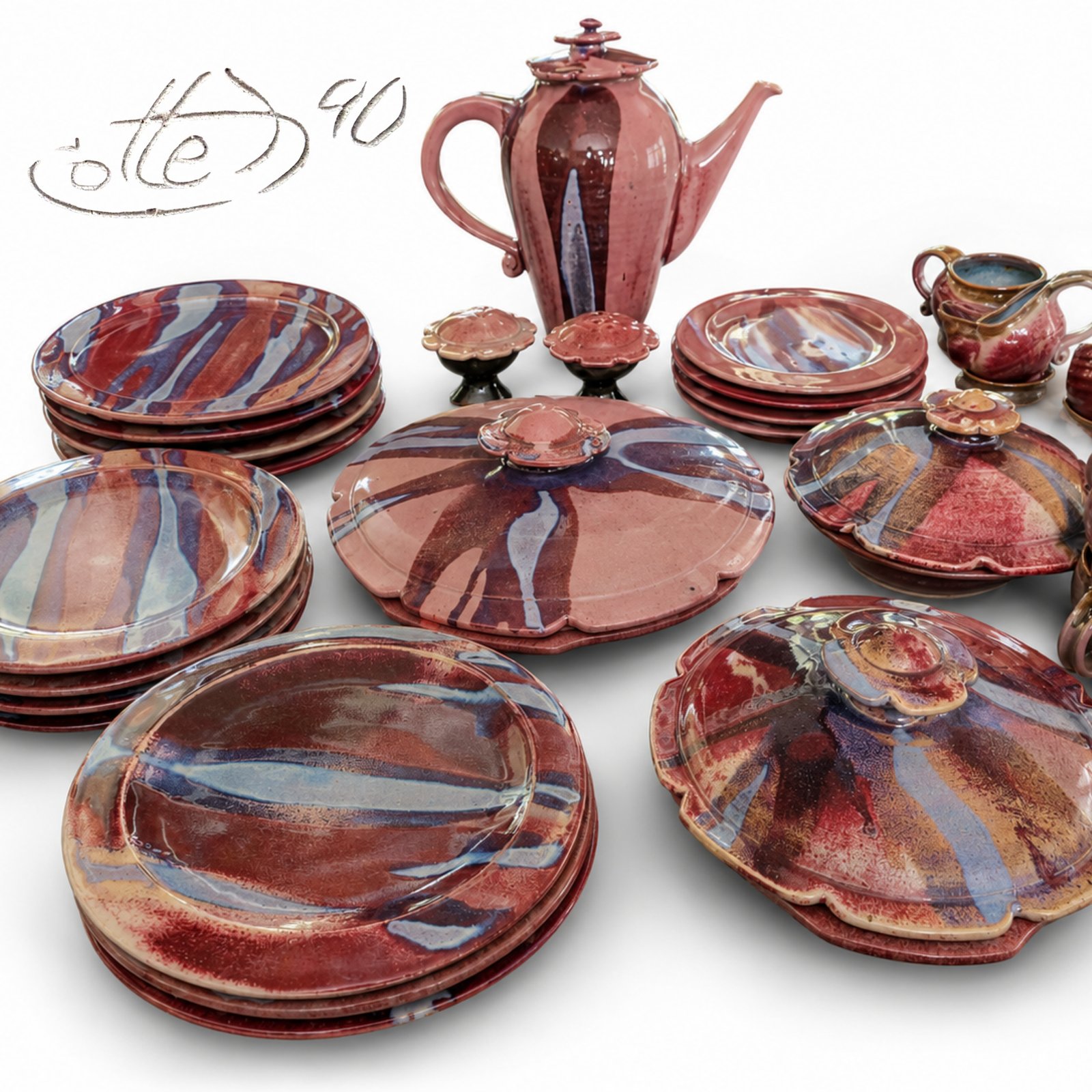 35-pcs Art Pottery Dinnerware 