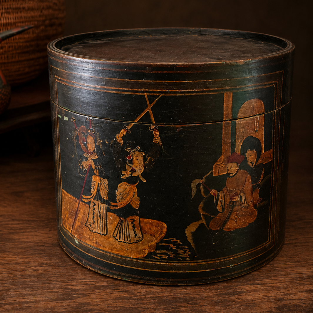 Antique Chinese Hat Box ca. 1880
