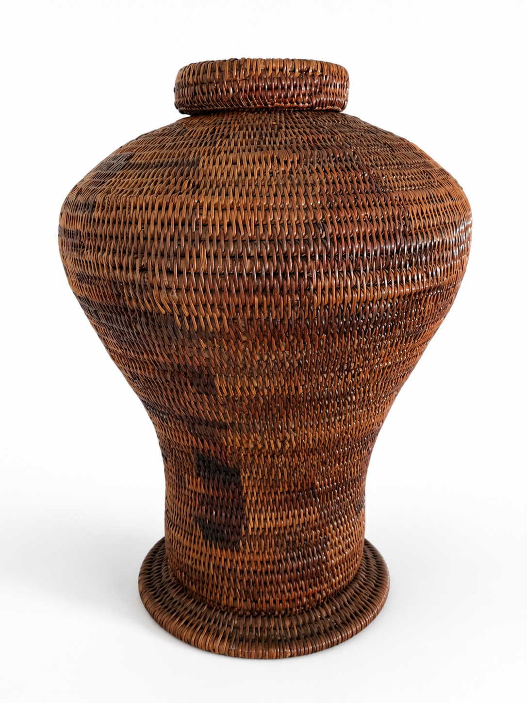 Urn-Shaped Lidded Basket