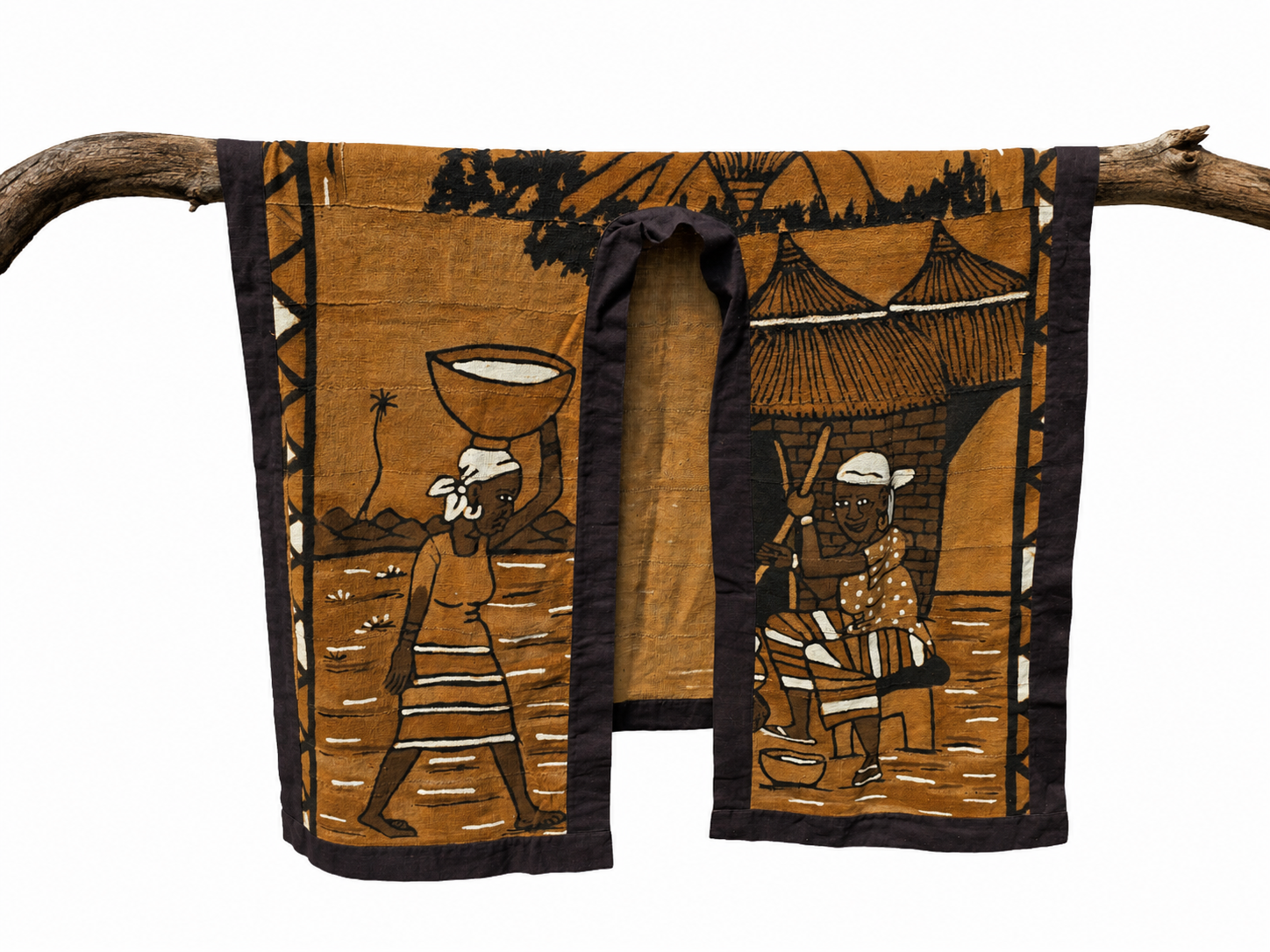 Mud Cloth Cape from Mali, Figural