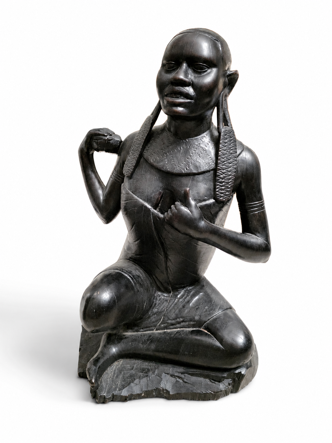 African Blackwood Carving signed MWANIA - Marine Drive Estate Sale