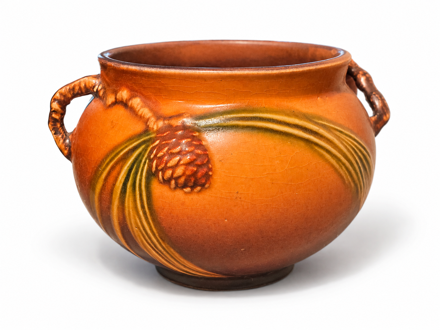 Roseville Bowl, "Brown Pine Cone" - NE Portland Estate Sale