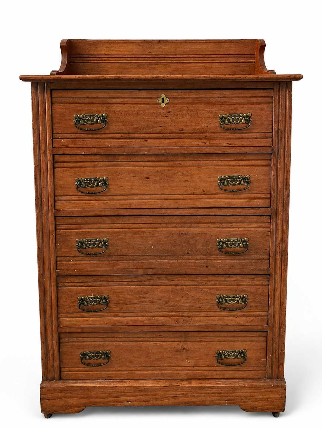 Antique Oak 5-drawer Dresser w/Gallery - NE Portland Estate Sale