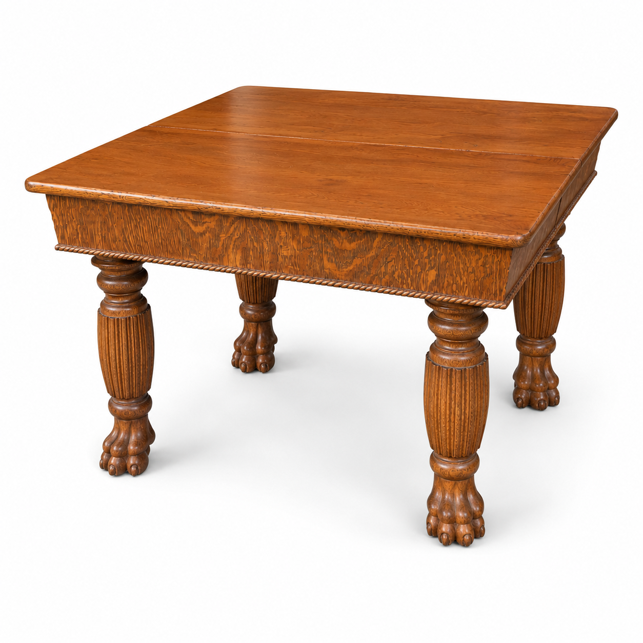 Antique Oak Dining Table w/Paw Feet - NE Portland Estate Sale