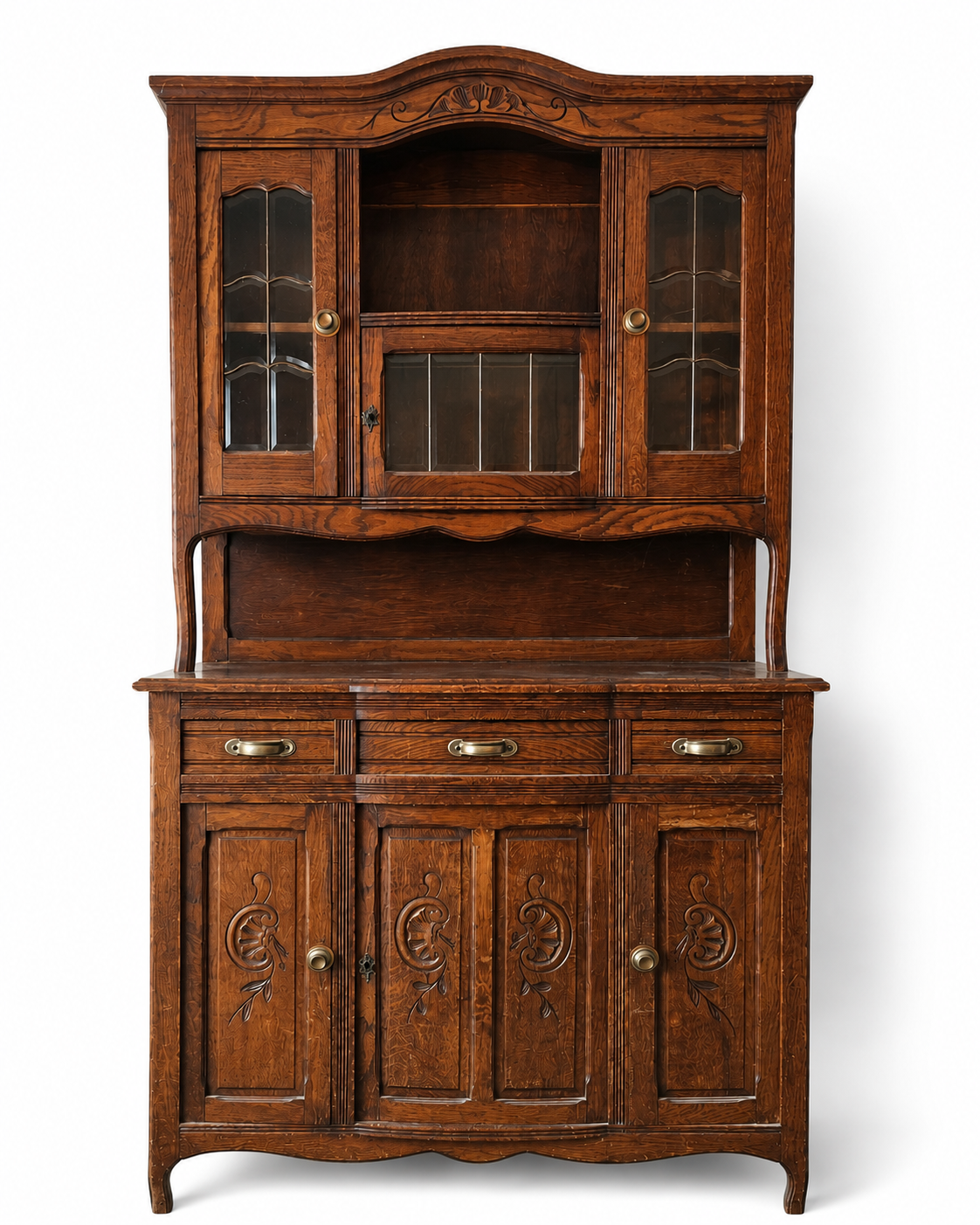 Antique Oak Sideboard with China Hutch - NE Portland Estate Sale