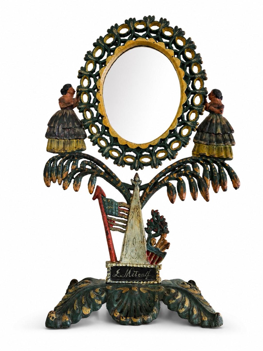 Antique Cast Iron Shaving Mirror - NE Portland Estate Sale