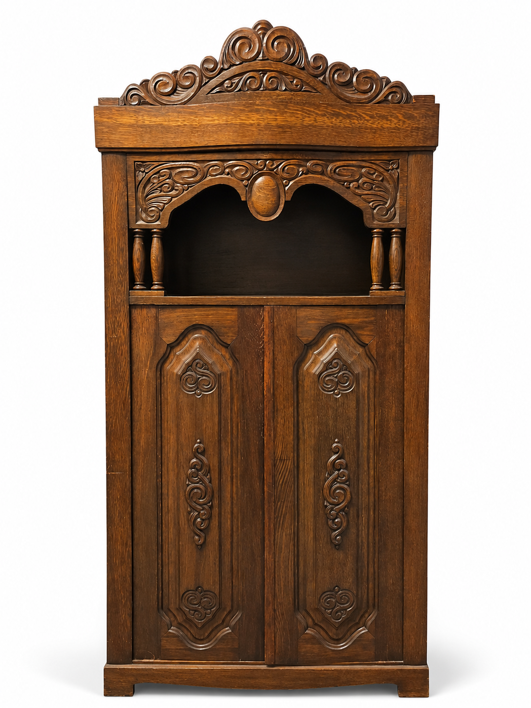 Antique Oak Parlor Cabinet - NE Portland Estate Sale