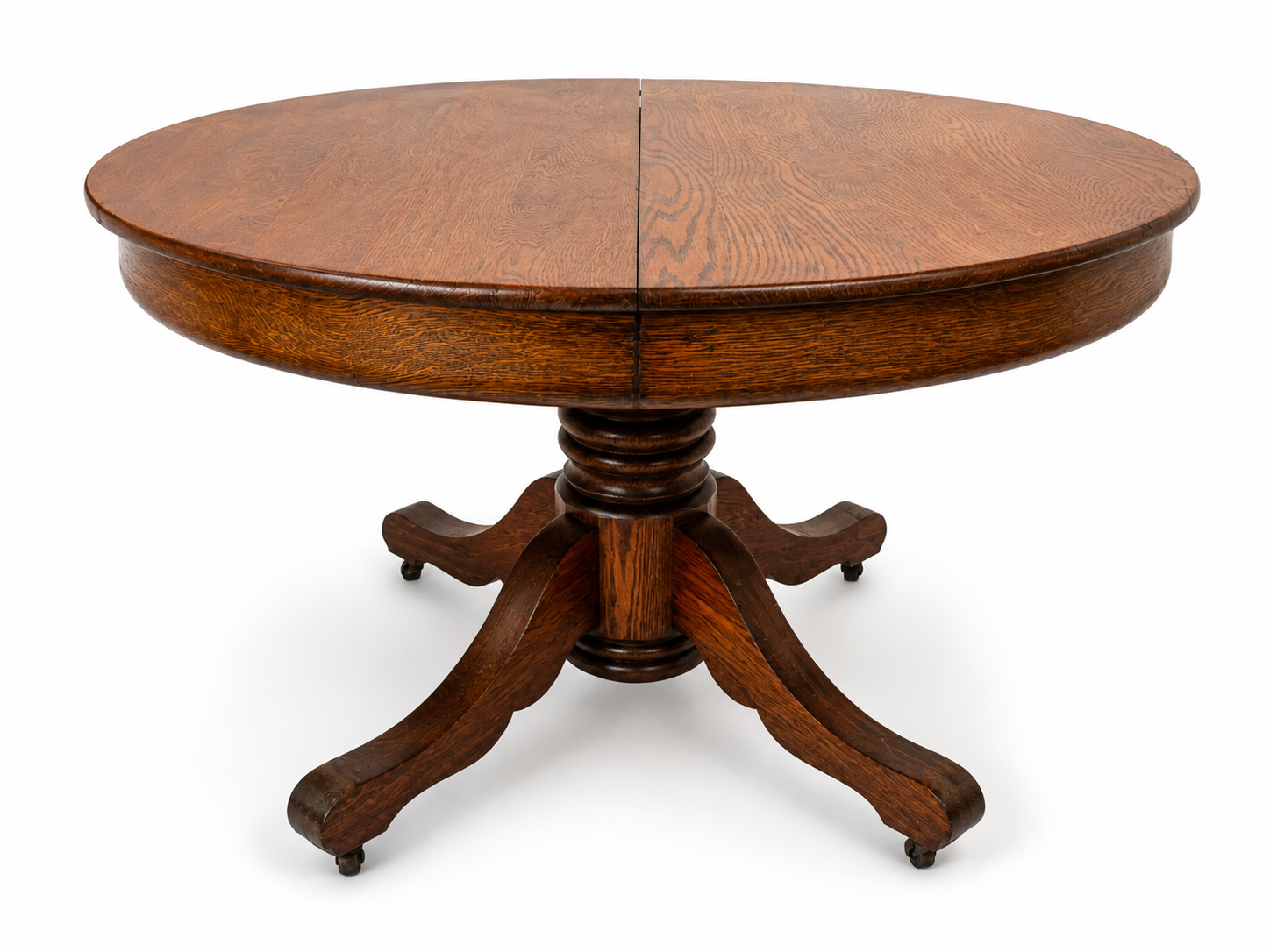 Round Oak Dining Table - NE Portland Estate Sale