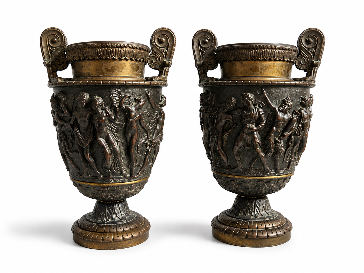 Pair Classical Revival Figural Urns - NE Portland Estate Sale