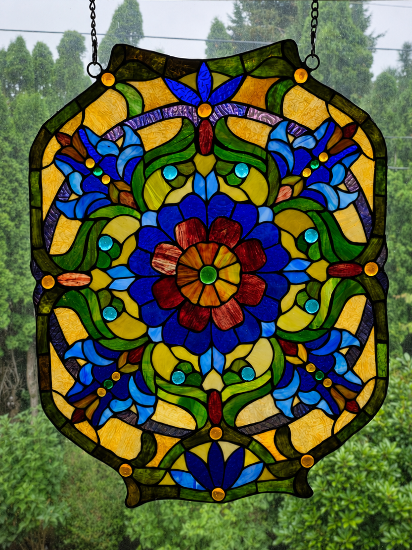 Unframed Stained Glass Panel - NE Portland Estate Sale