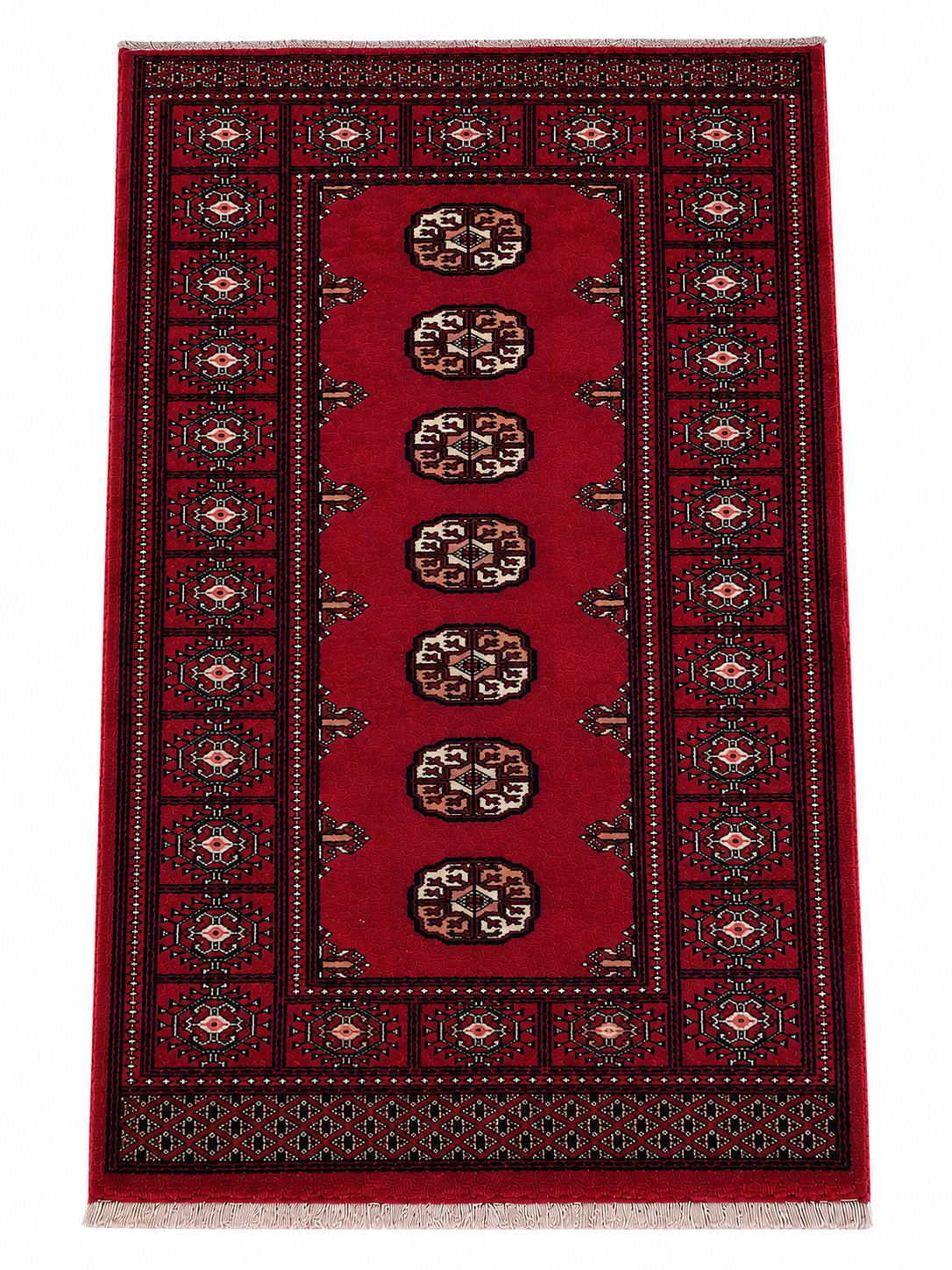 Tekke Turkmen Bokhara Rug 5'3"x3' - South Burlingame Estate Sale