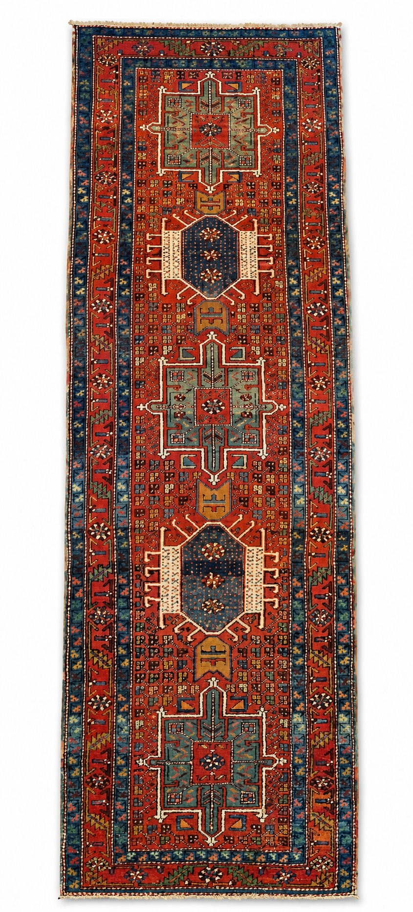 Persian Karaja Hall Runner 10.5'x3' - South Burlingame Estate Sale