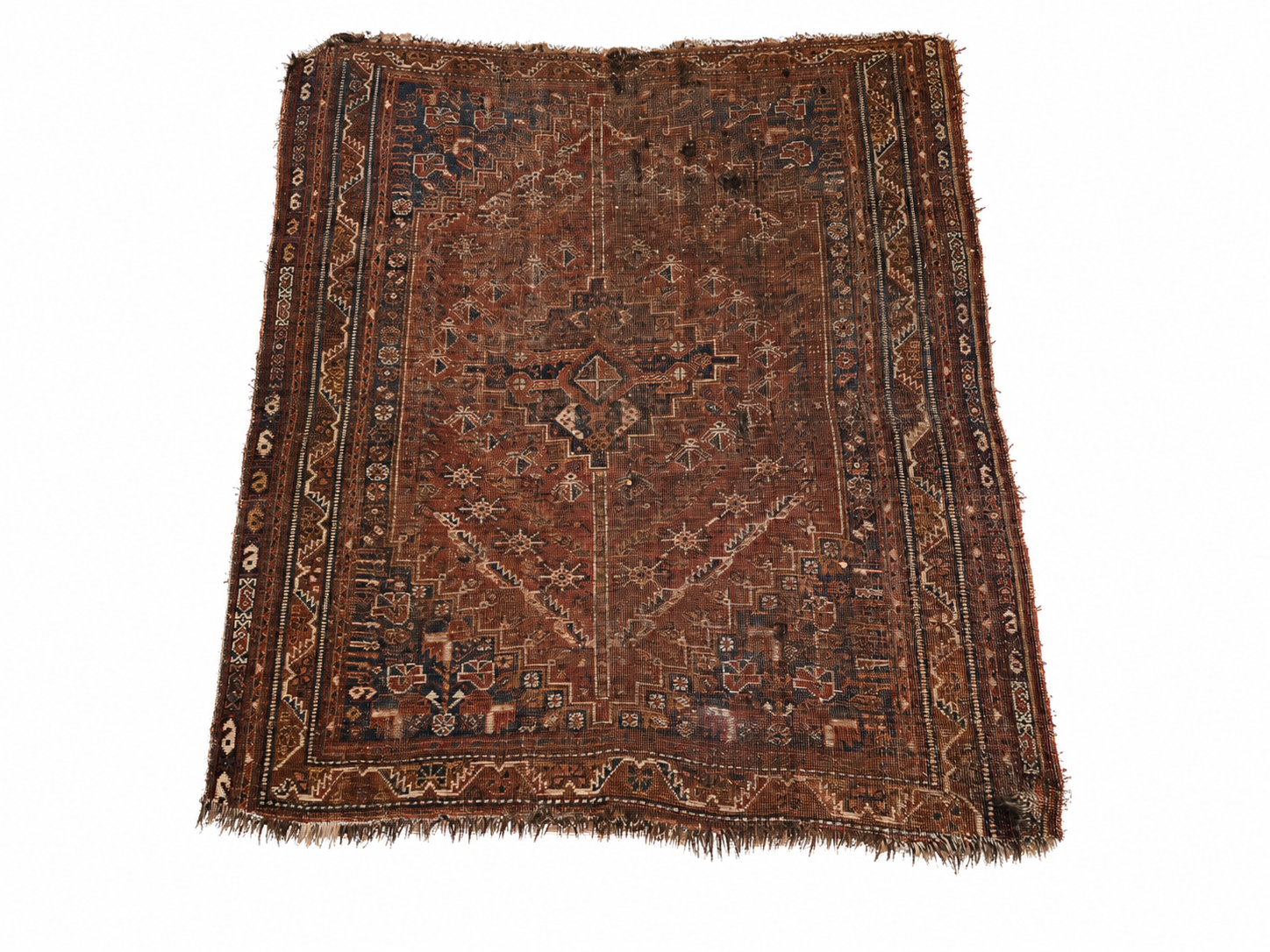 5.5x4.5 Antique Southwest Persia Tribal Rug AS-IS - South Burlingame Estate Sale