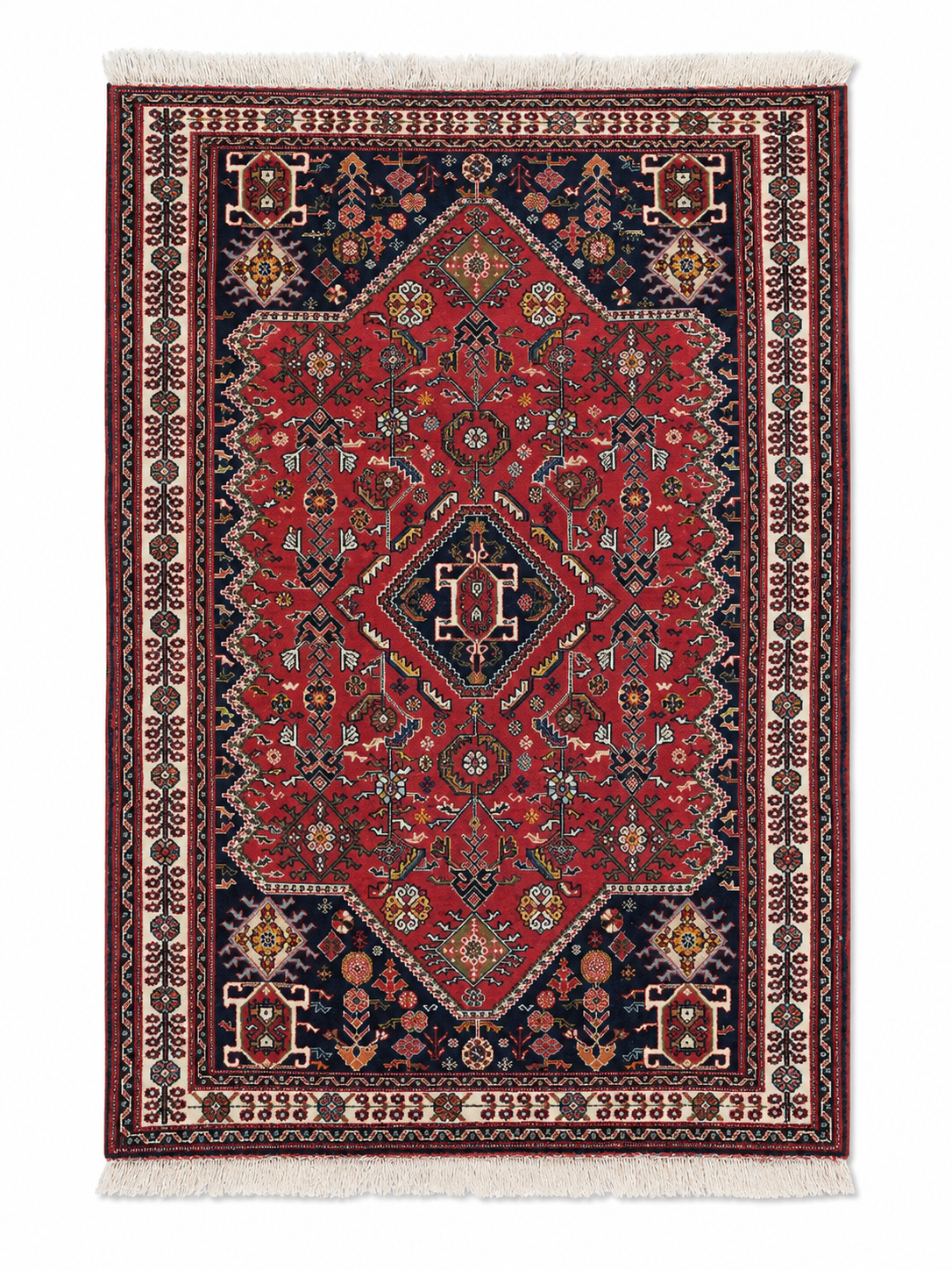 3.5x5 Persian Abadeh Wool Rug - South Burlingame Estate Sale