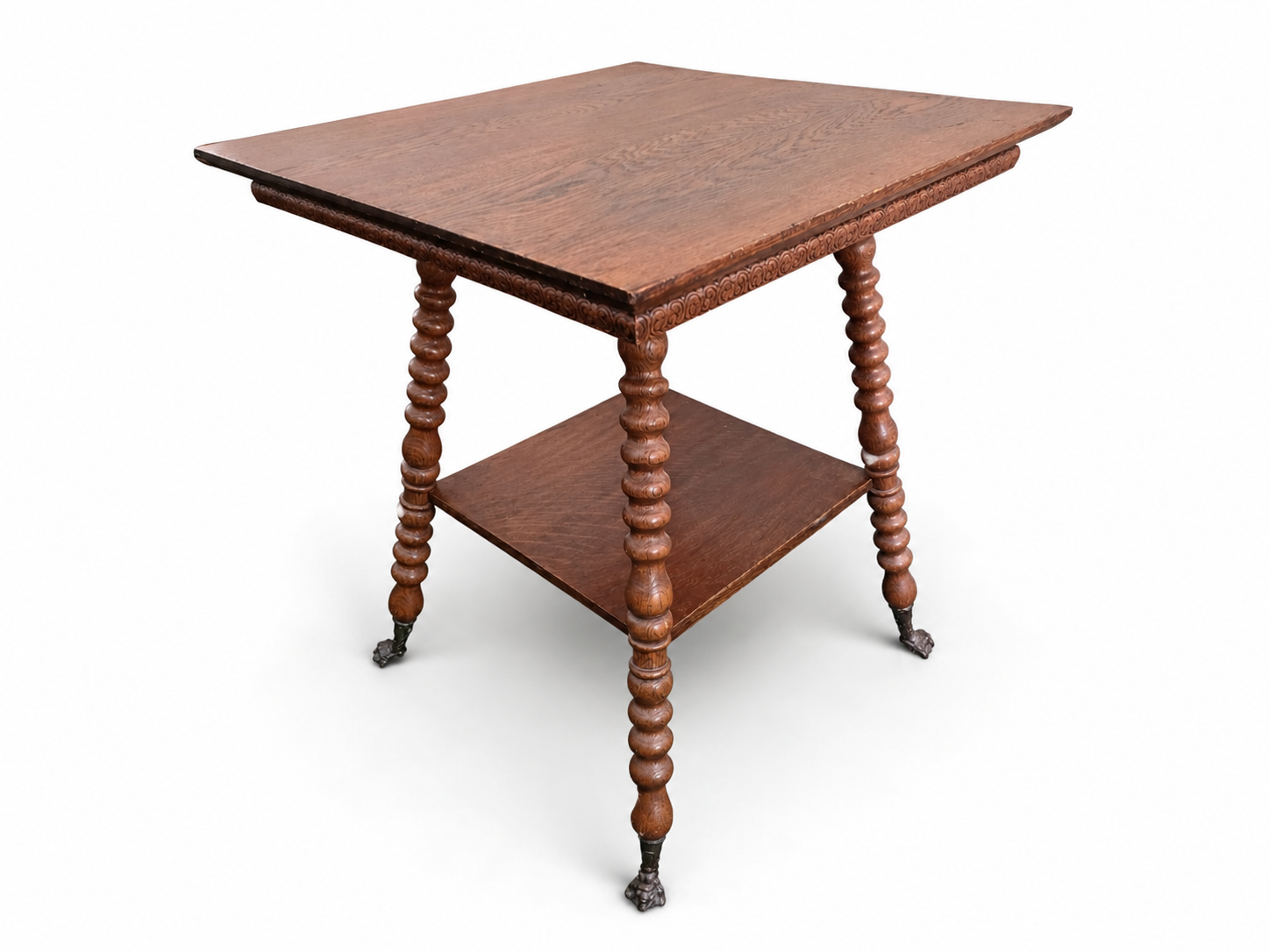 Victorian Lamp Table with Turned Legs III - NE Portland Estate Sale