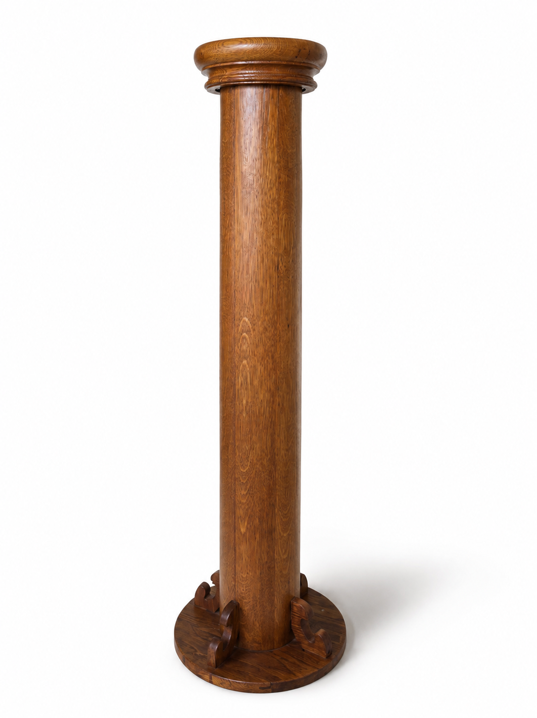 Vintage Oak Column Plant Stand - NE Portland Estate Sale