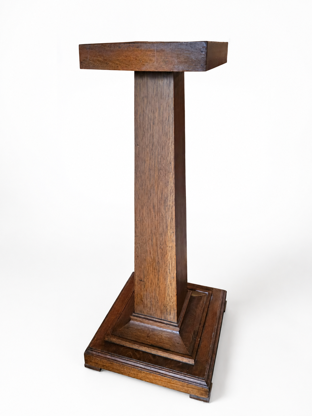 Arts & Crafts Quarter-Sawn Oak Pedestal - NE Portland Estate Sale