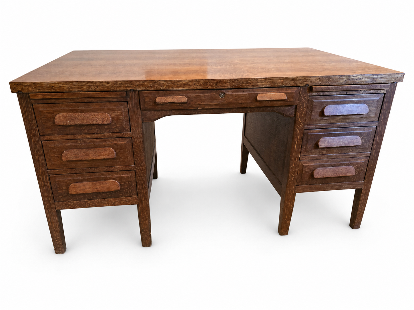 Vintage Oak Executive Desk - NE Portland Estate Sale