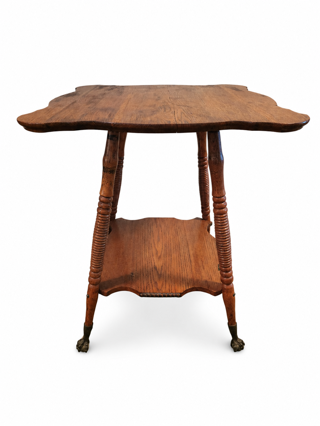 Turned Leg Antique Lamp Table VII - NE Portland Estate Sale