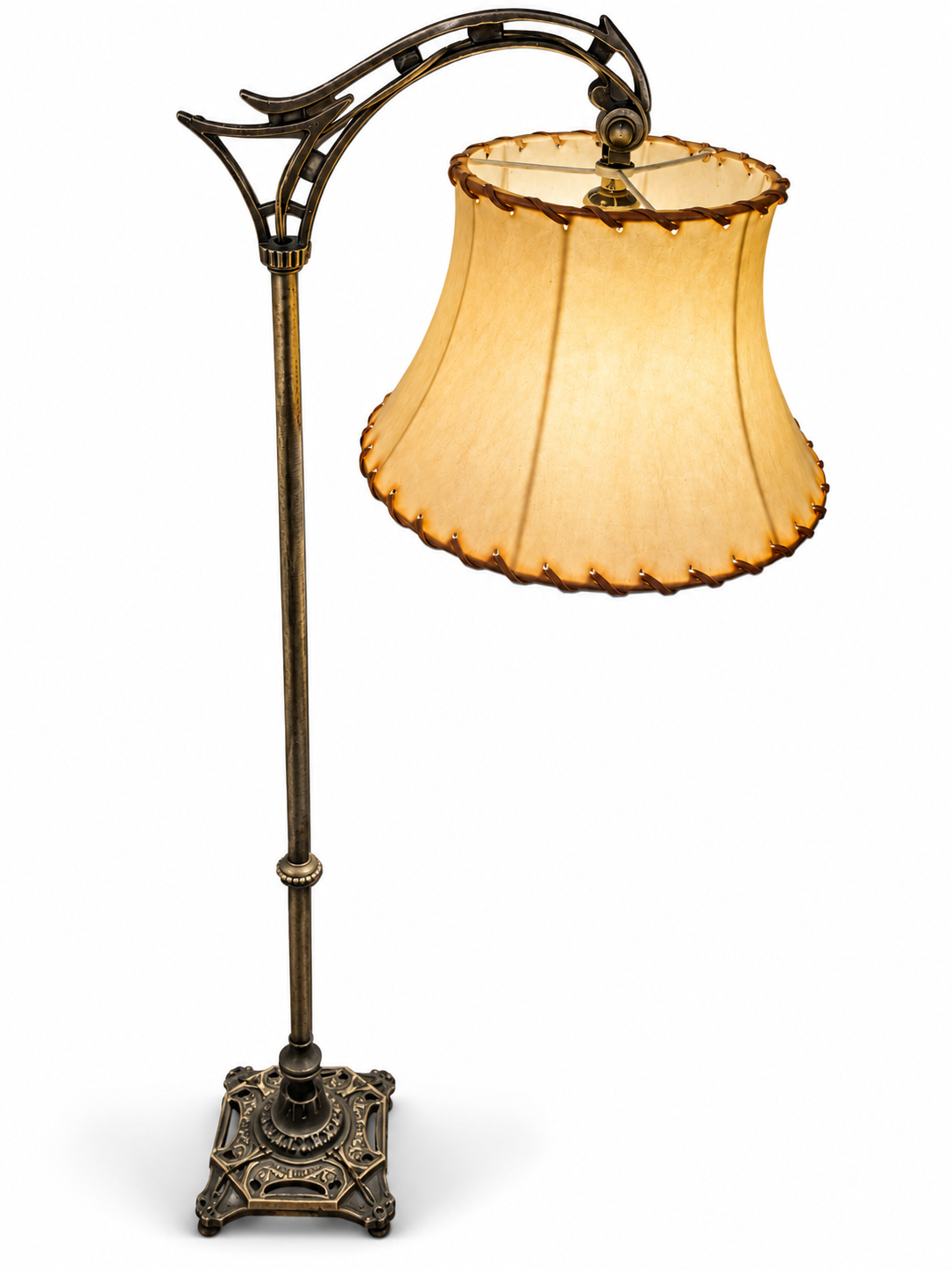 Natural Hide Shaded Floor Lamp - South Burlingame Estate Sale