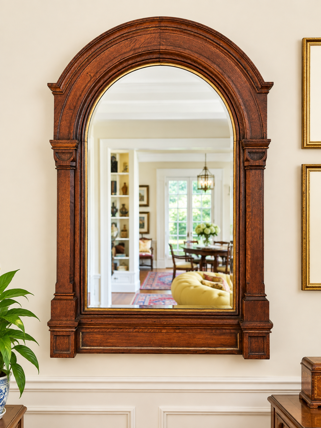 Victorian Oak Mirror - South Burlingame Estate Sale