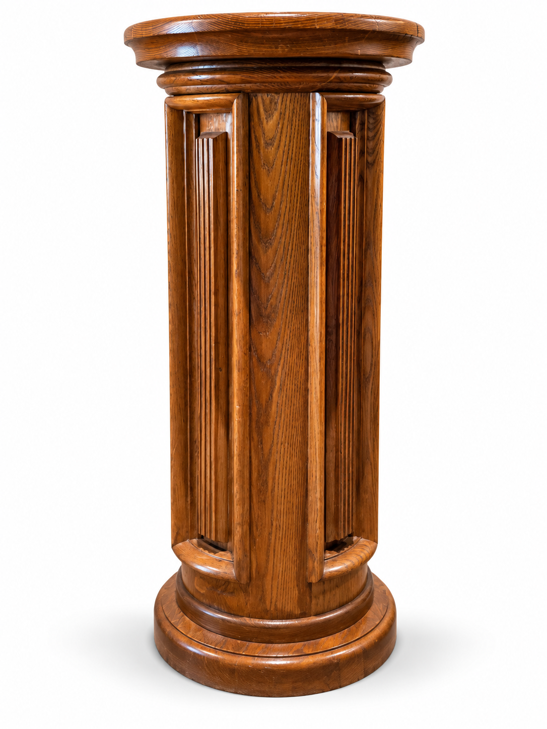 Solid Oak Sculpture Pedestal - South Burlingame Estate Sale