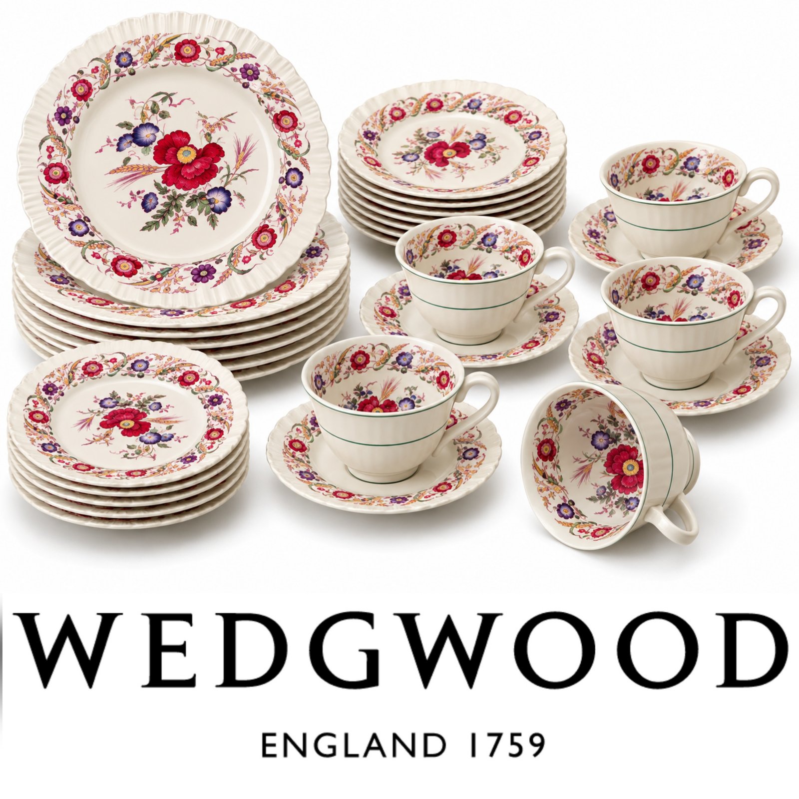49-pcs WEDGWOOD "Cornflower" - South Burlingame Estate Sale