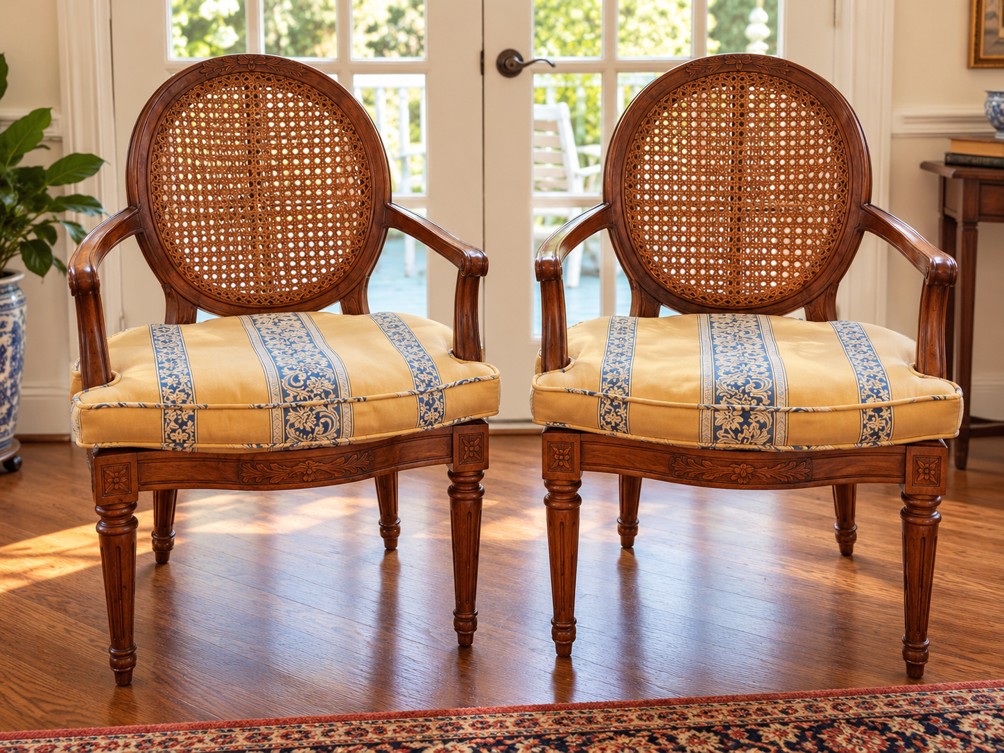 Pair French Arm Chairs - South Burlingame Estate Sale