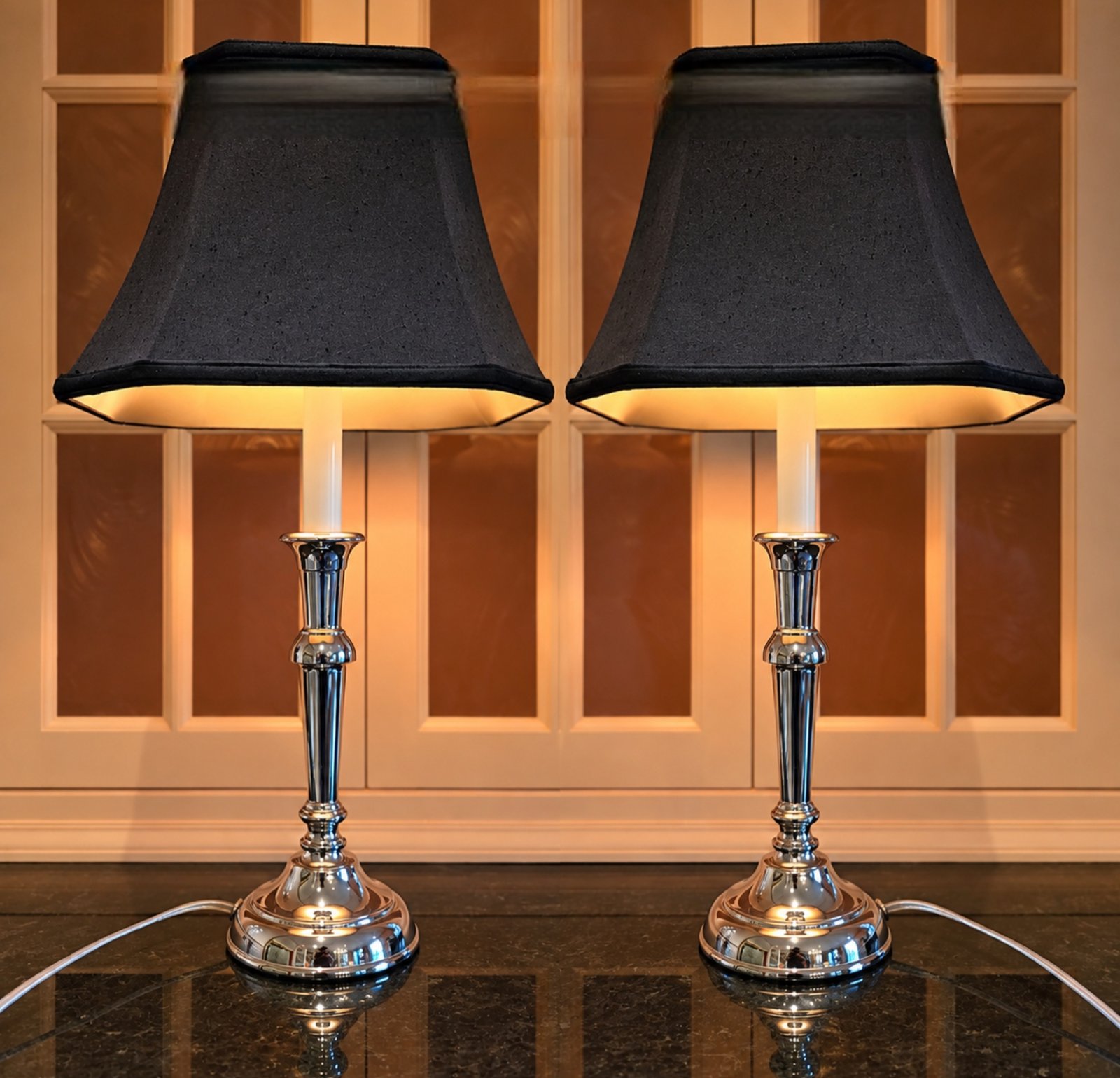 PR Nickle Table Lamps - South Burlingame Estate Sale