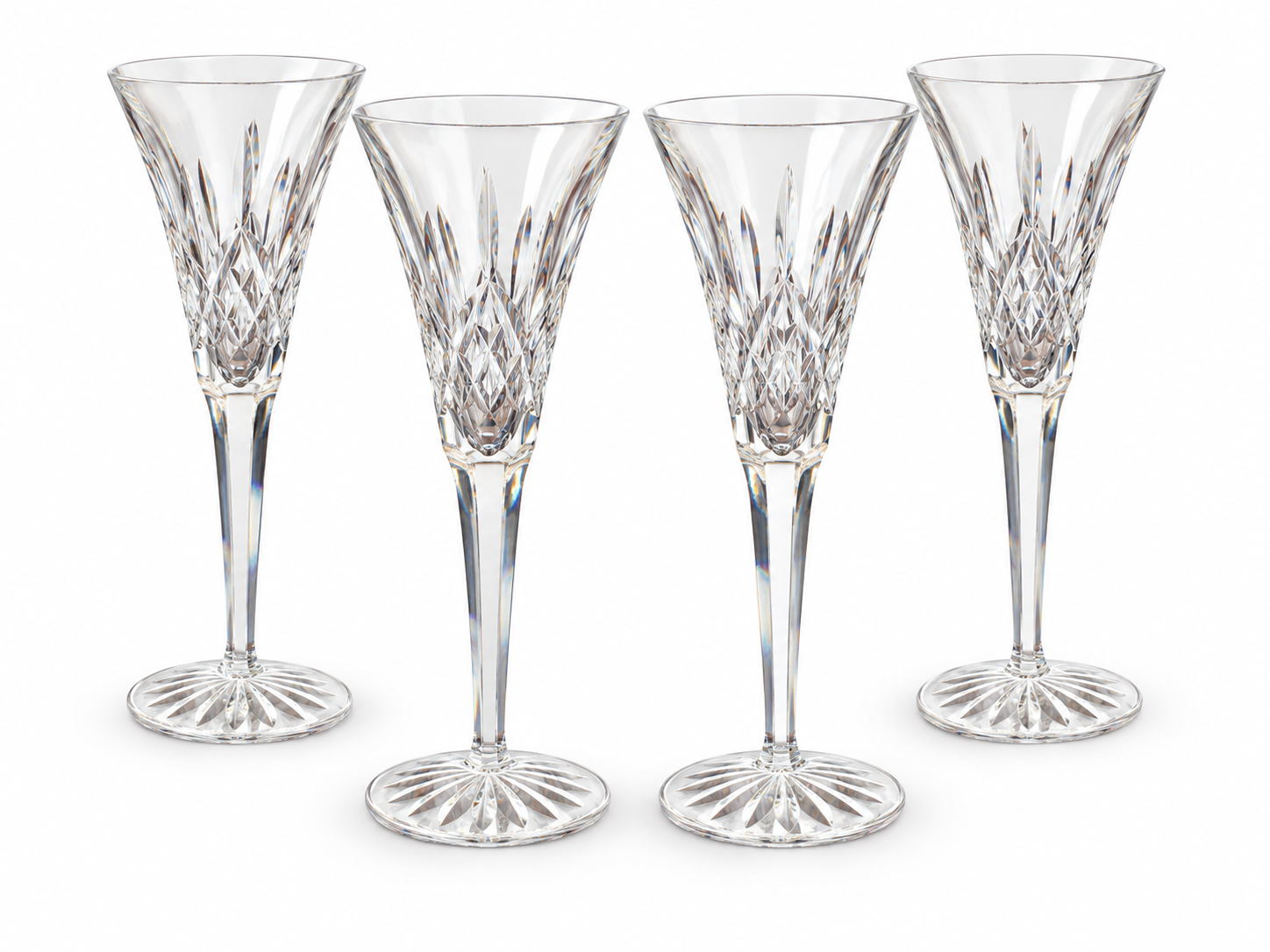 4 Waterford Crystal Champagne Flutes - Parkrose Estate Sale
