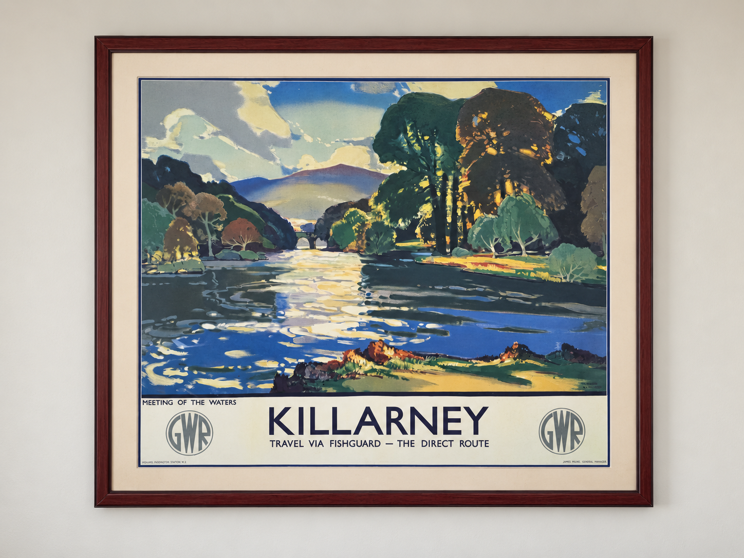 Large Framed KILLARNEY Poster - Parkrose Estate Sale