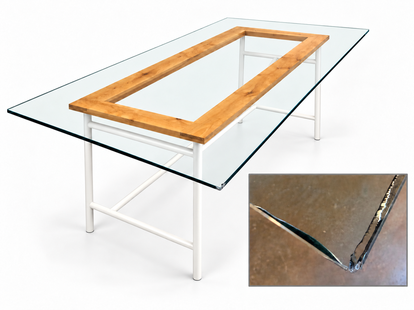 Glass Top Dining Table, MADE IN OREGON - The Good Mod Liquidation Estate Sale