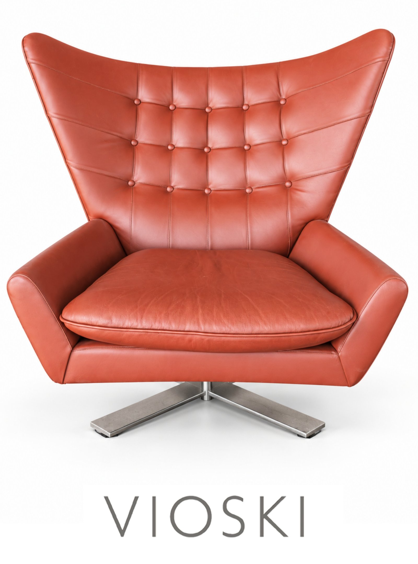 VIOSKI Leather Lounge Chair - The Good Mod Liquidation Estate Sale