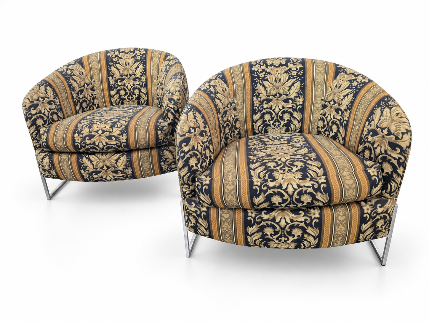 Pair Milo Baughman-Style Club Chairs - The Good Mod Liquidation Estate Sale