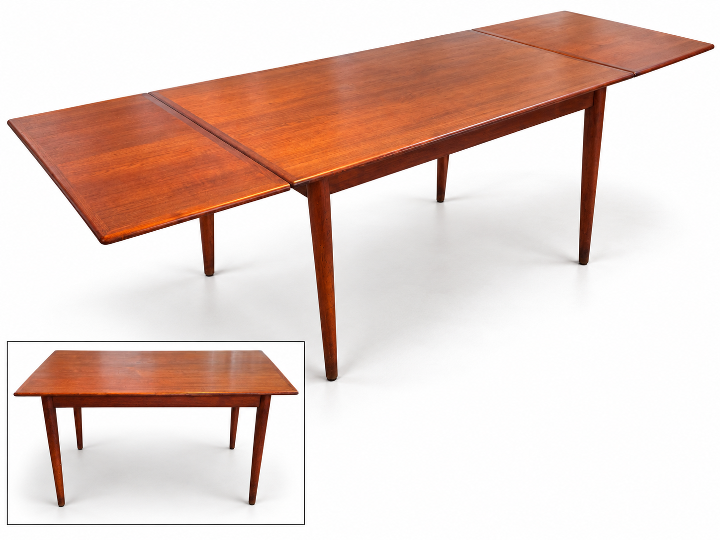 Danish Teak Draw Leaf Dining Table - The Good Mod Liquidation Estate Sale