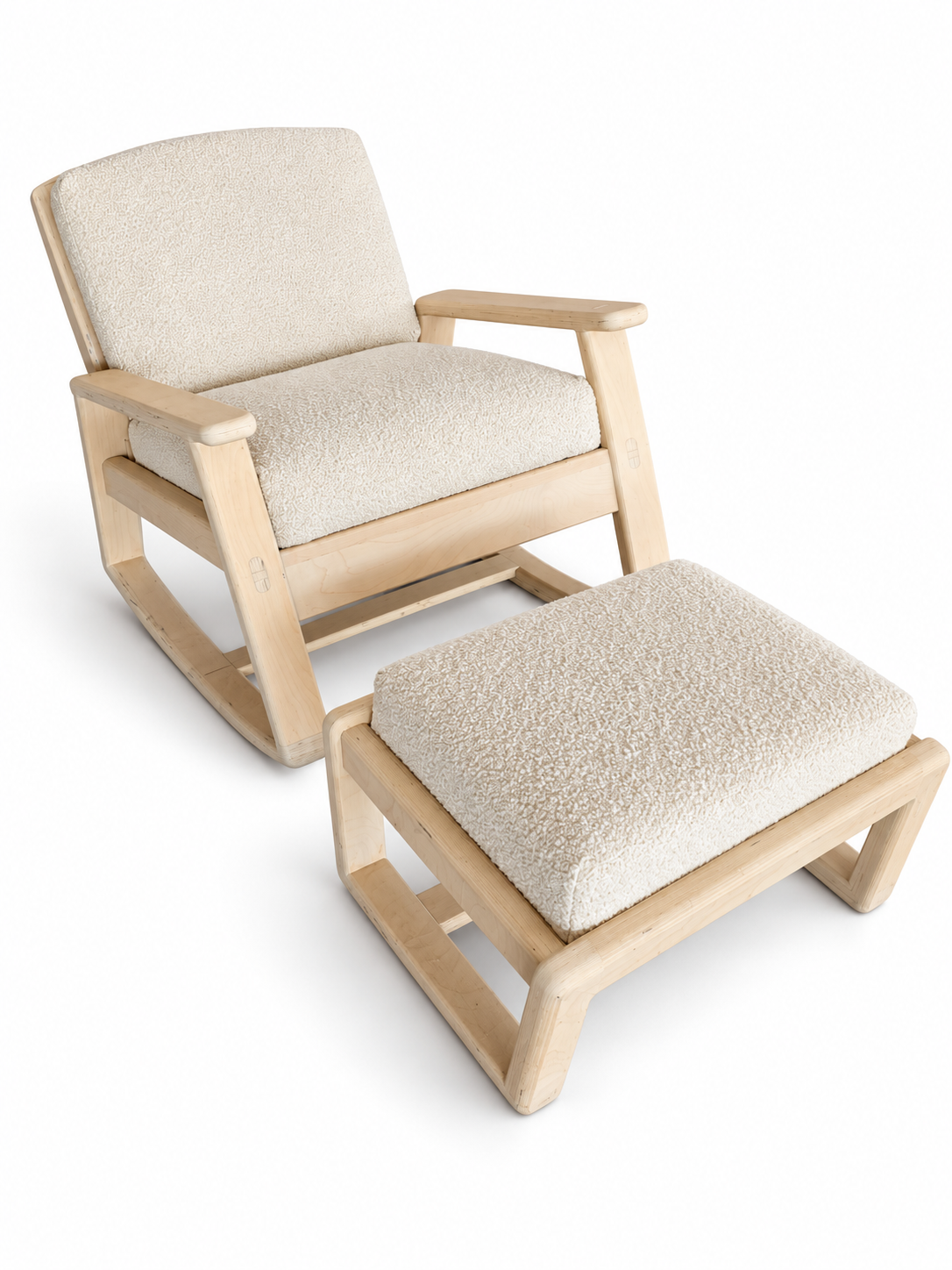 Plywood Rocking Chair & Ottoman - The Good Mod Liquidation Estate Sale