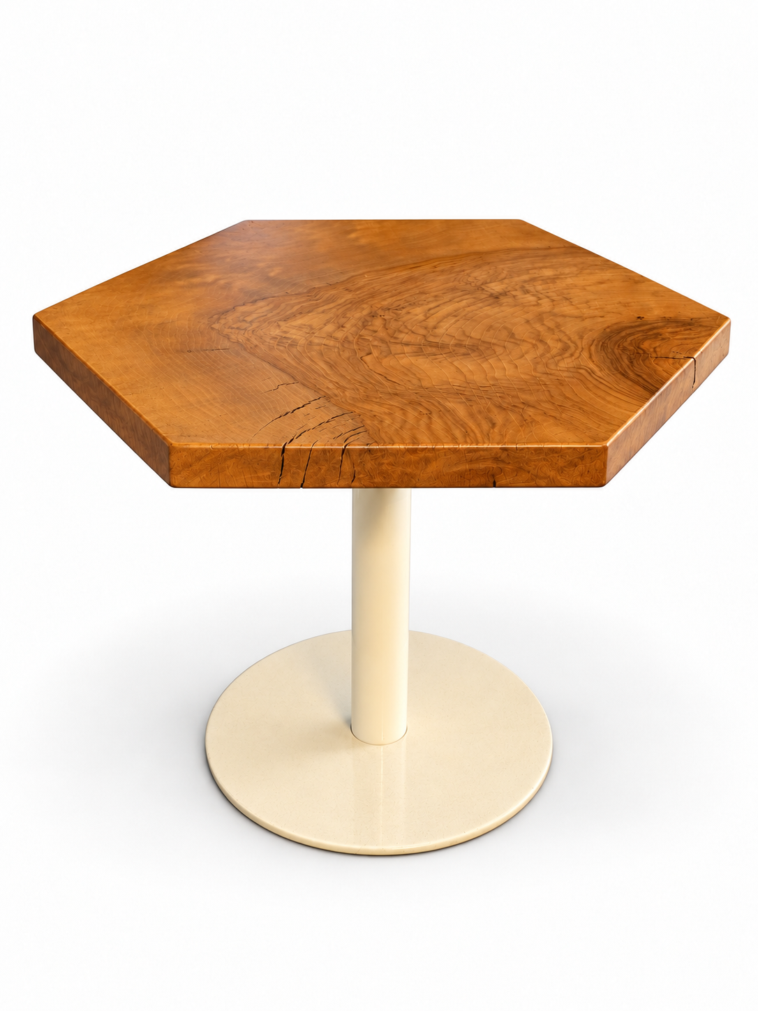 Burlwood Hexagon Table - The Good Mod Liquidation Estate Sale