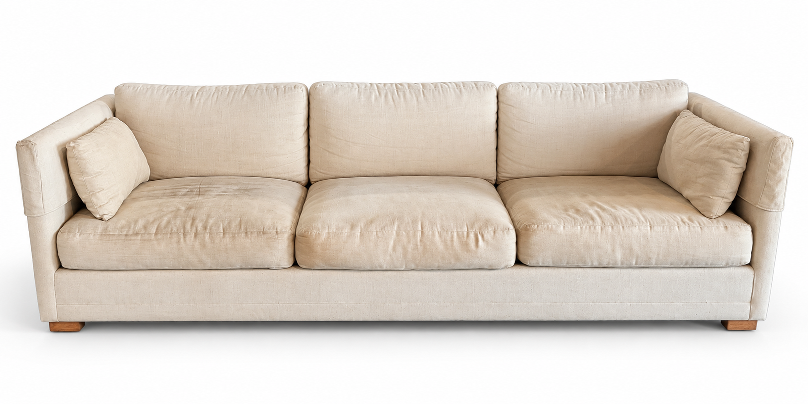 Three Seater Linen Sofa, AS-IS - The Good Mod Liquidation Estate Sale